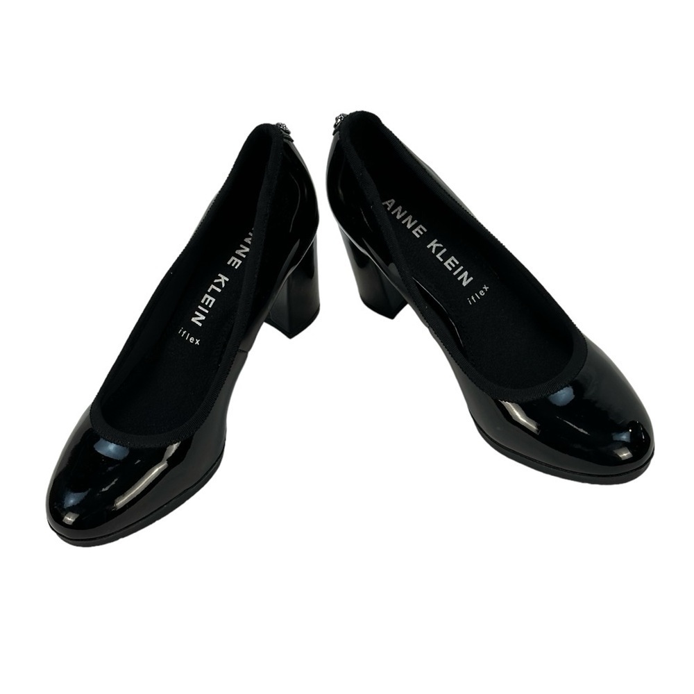 Anne Klein Memory Foam Castana Round Toe Patent Pumps - Black - size 5.5M - Picture 3 of 10